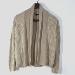 Classiques Entier Linen Blend Cardigan Sweater Womens Medium Basket Weave Knit‎